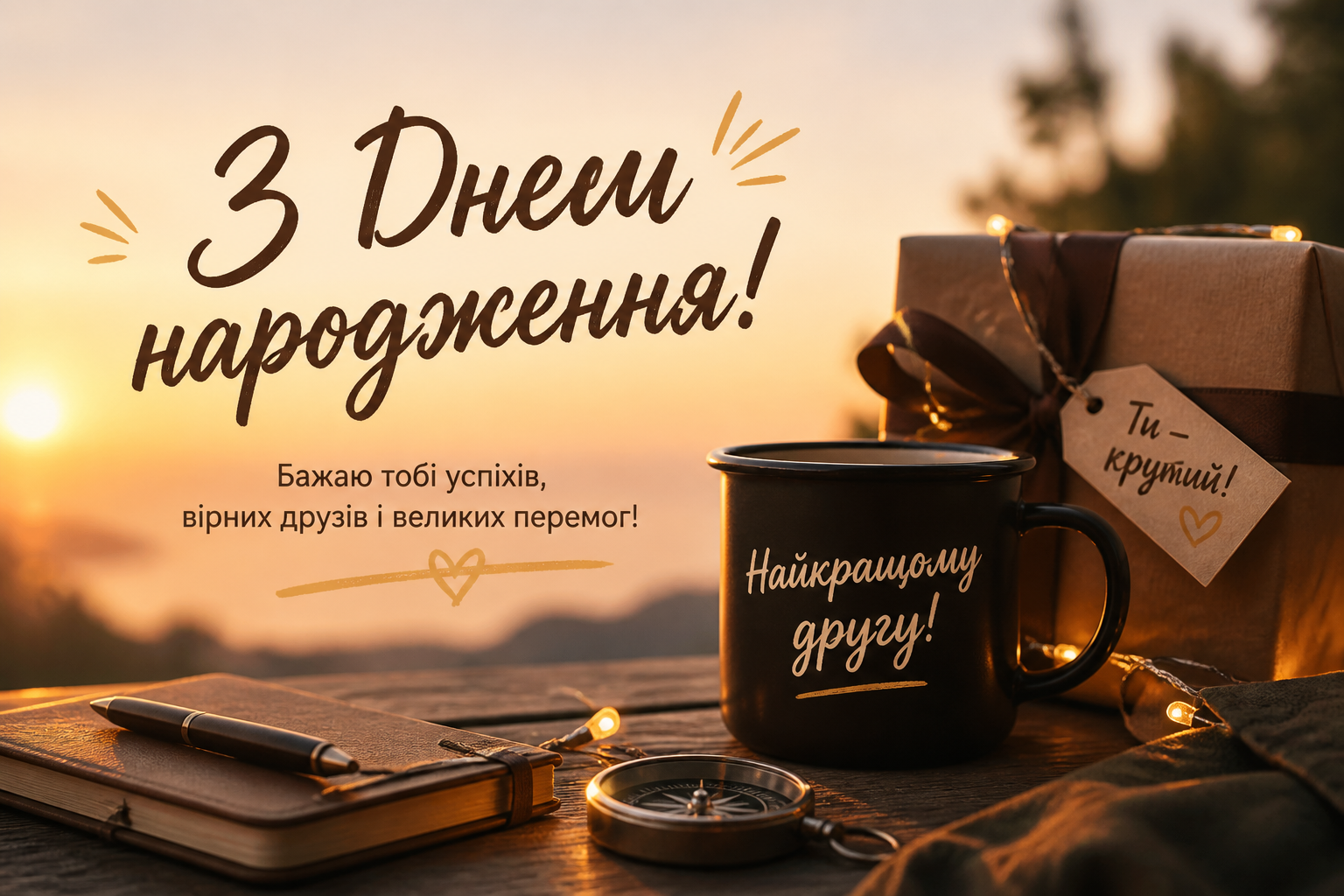 Короткі привітання — коли слів небагато, але вони влучають — иллюстрация к статье «привітання з днем народження другу»