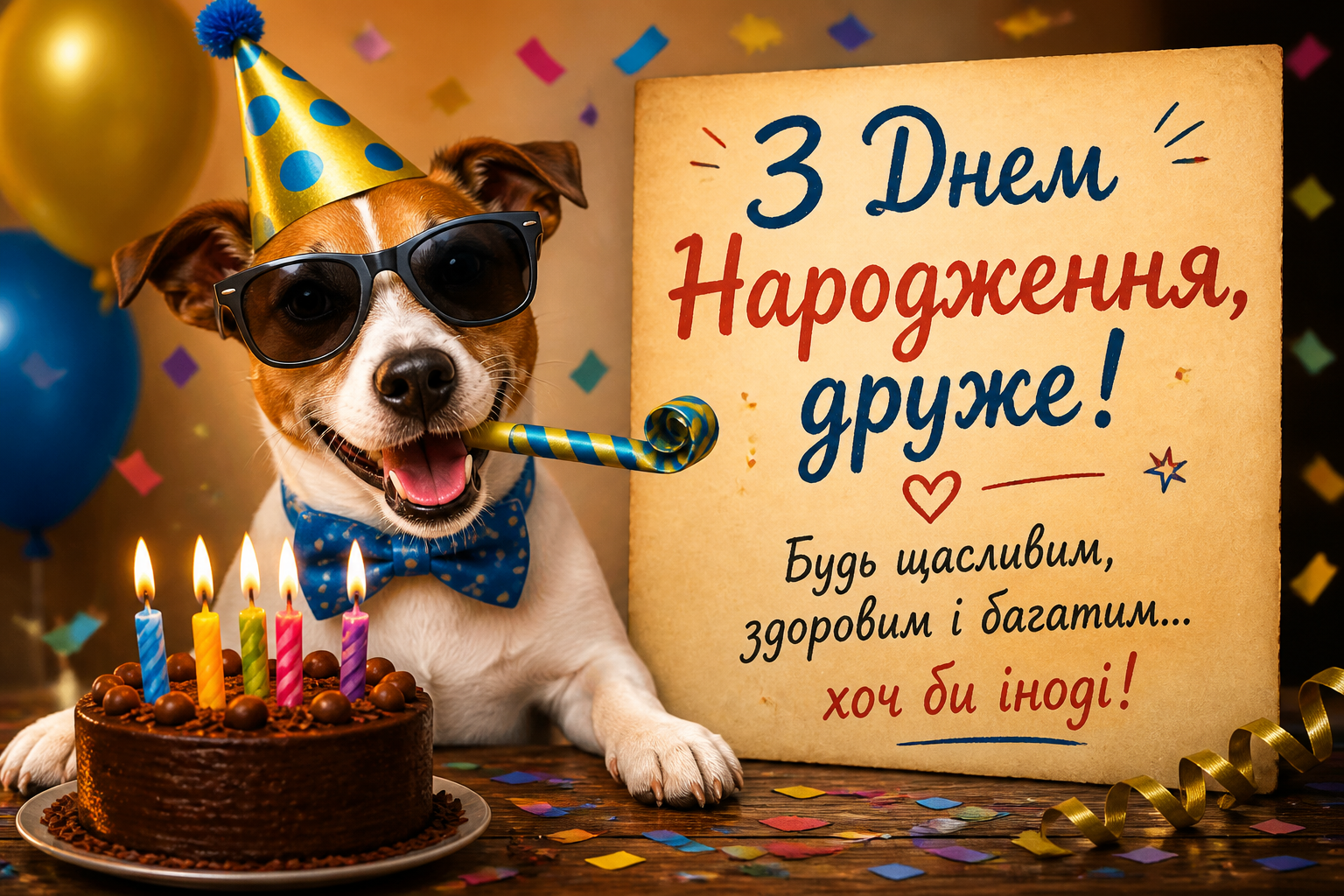 Смішні та з гумором — для тих, хто любить посміятися — иллюстрация к статье «привітання з днем народження другу»