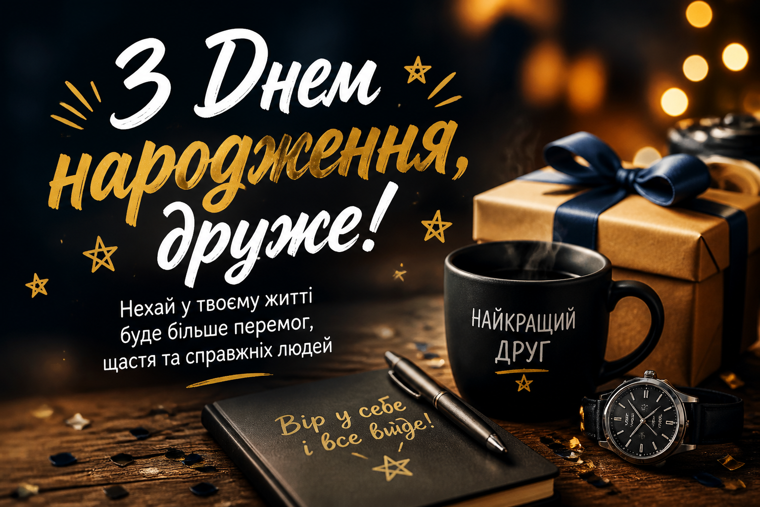 Привітання у віршах — иллюстрация к статье «привітання з днем народження другу»