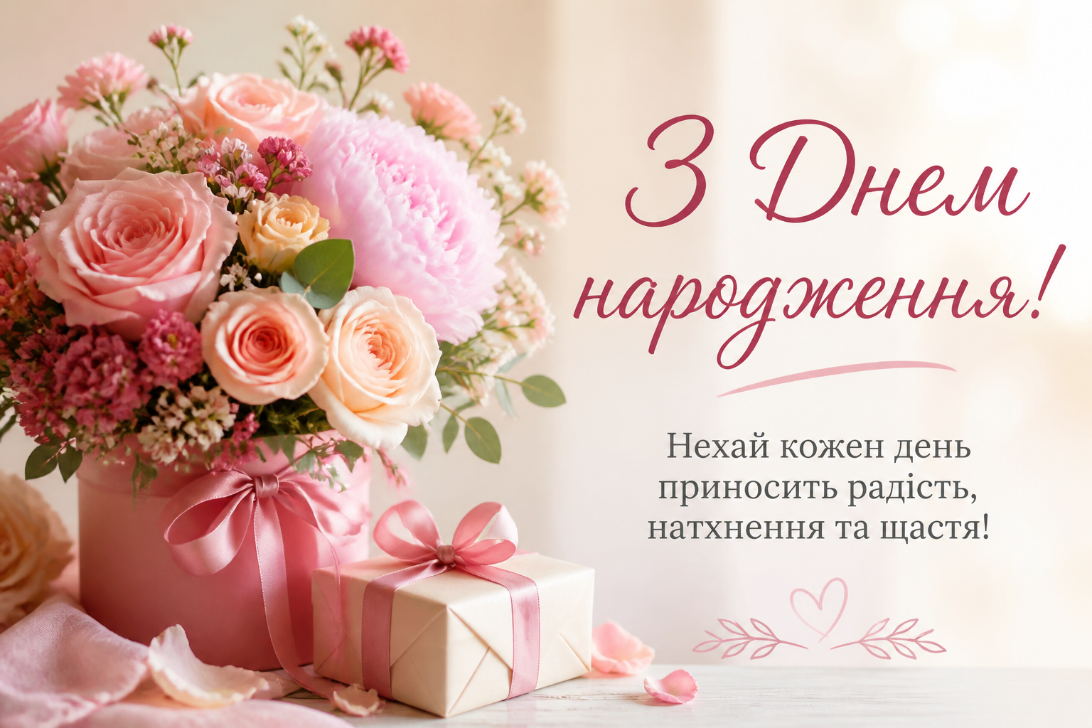 Короткі привітання з днем народження жінці — иллюстрация к статье «жінці картинки привітання з днем народження»