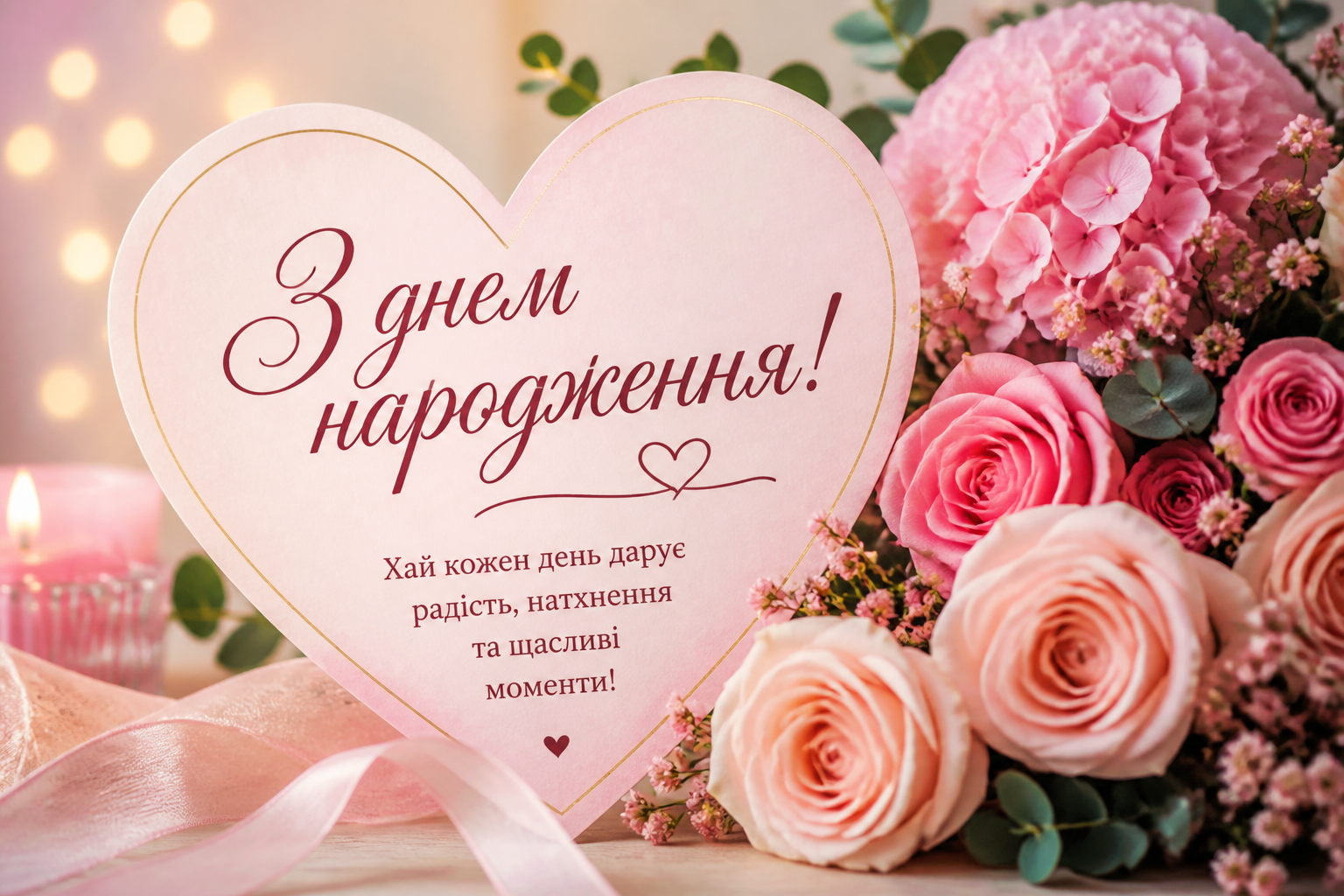 Душевні привітання — від серця — иллюстрация к статье «жінці картинки привітання з днем народження»