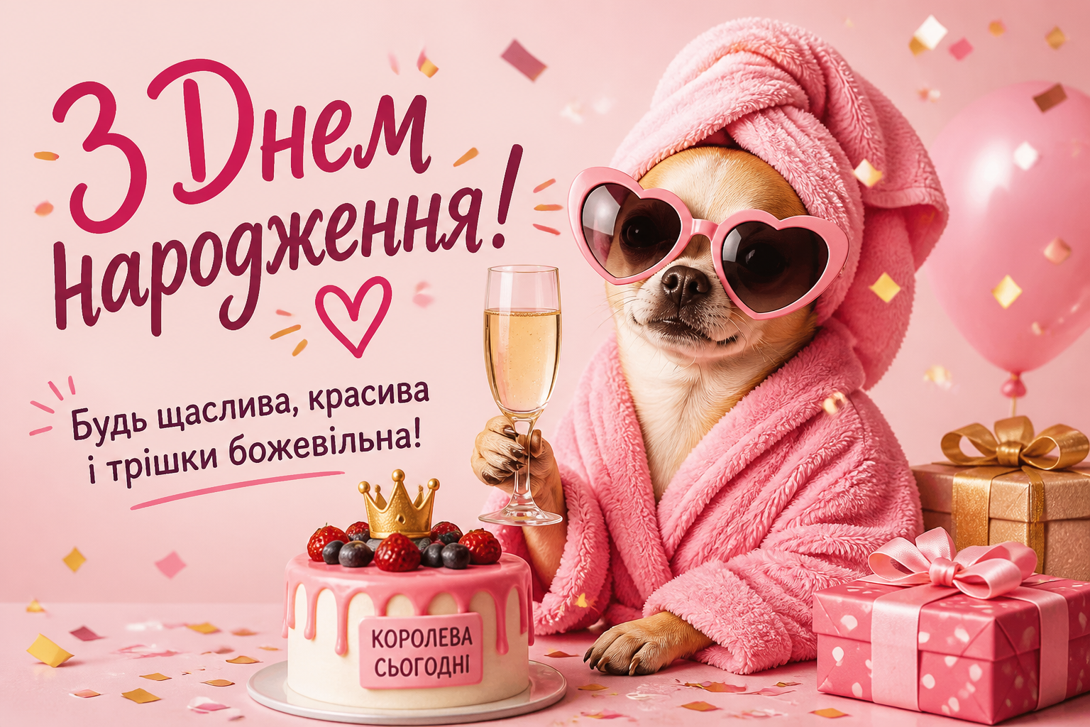 Веселі та з гумором — иллюстрация к статье «жінці картинки привітання з днем народження»