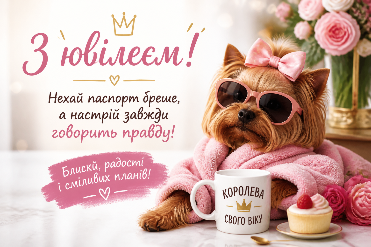 Жартівливі привітання — для тих, хто любить посміятися — иллюстрация к статье «Вітаю з ювілеєм жінці»