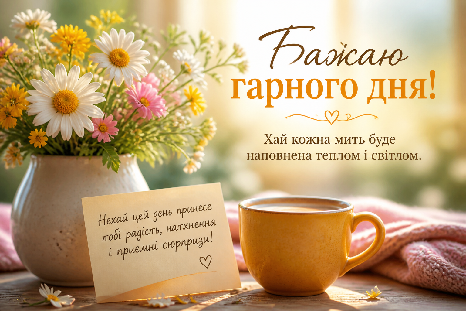 Теплі побажання — від душі — иллюстрация к статье «побажання гарного дня»