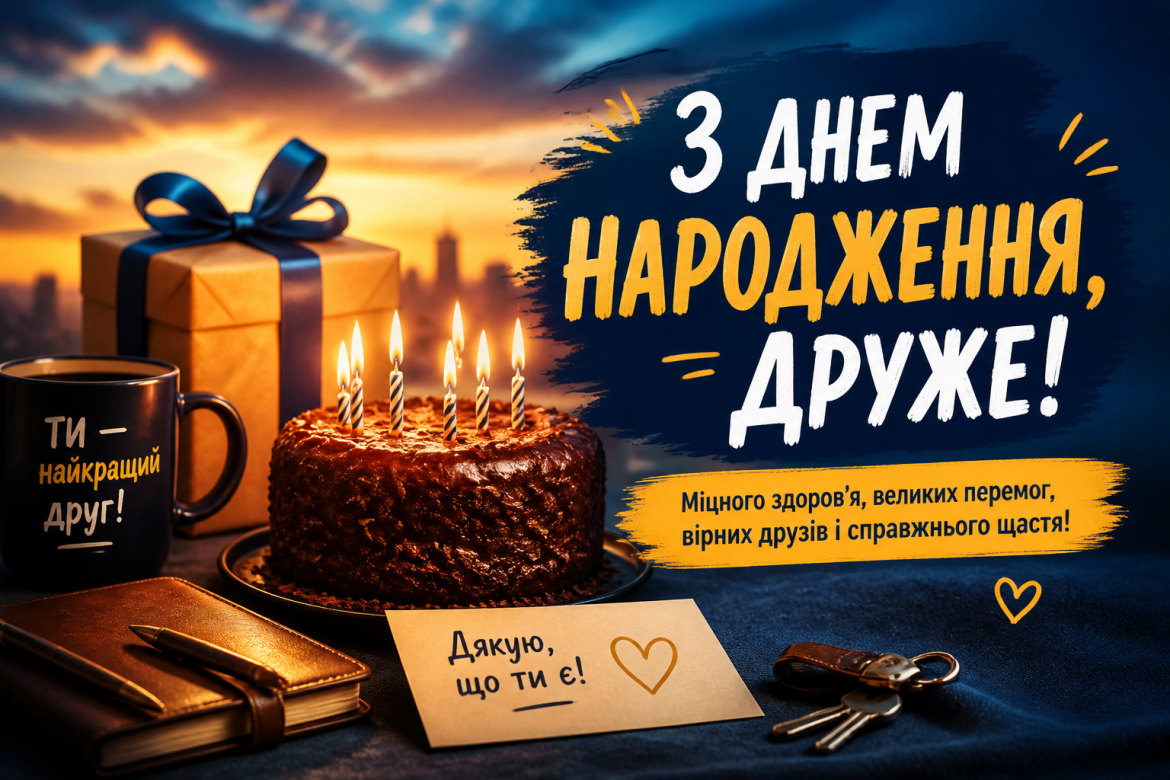 Привітання з днем народження другу — щирі, смішні та незвичайні слова від серця — превью
