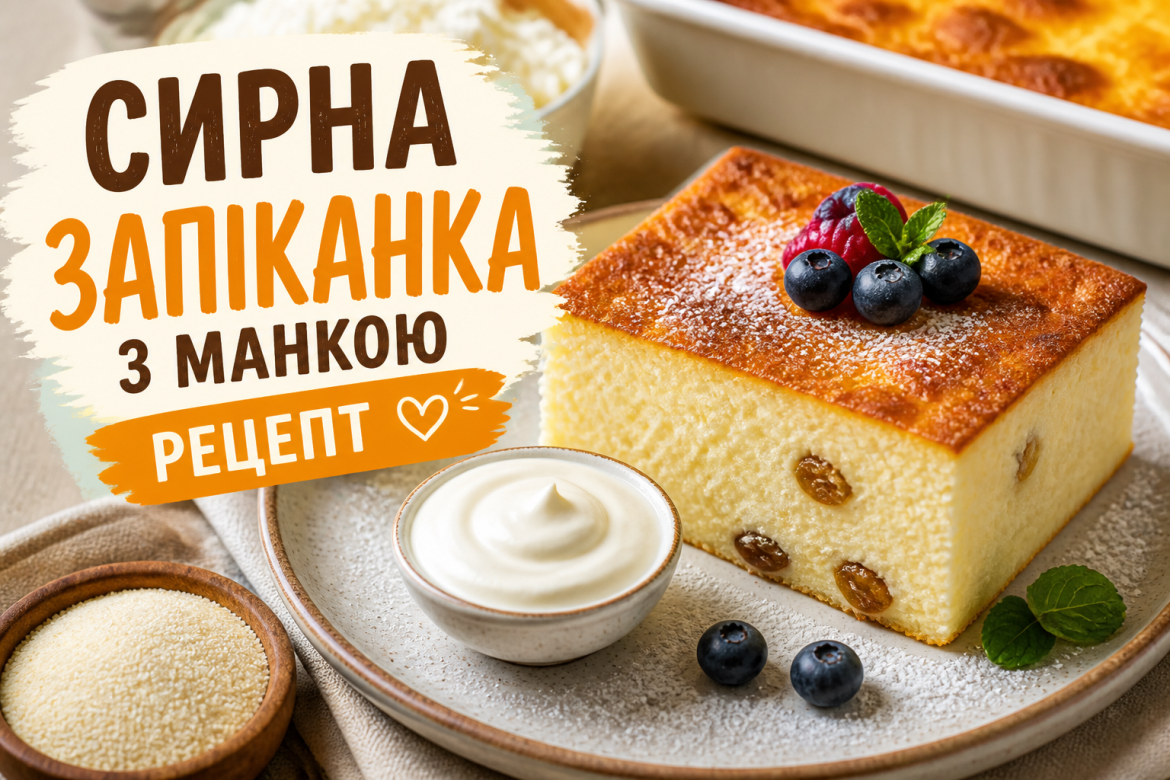 Сирна запіканка з манкою: рецепт, який виходить завжди — превью