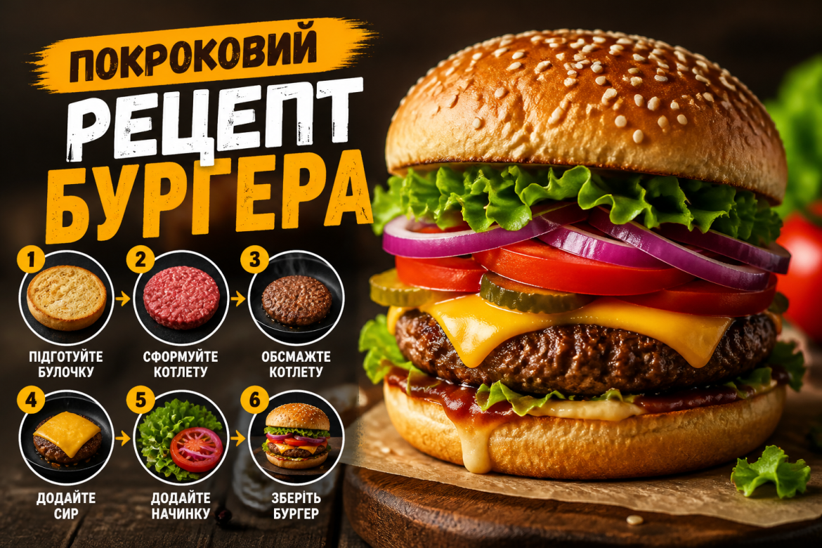 Покроковий рецепт бургера вдома: соковита котлета, правильний соус і все інше — превью
